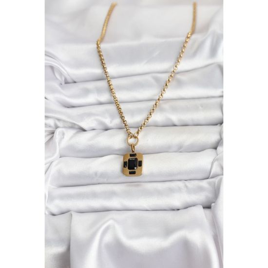 316L Çelik Zincir Gold Renk Vintage Model Kadın Kolye