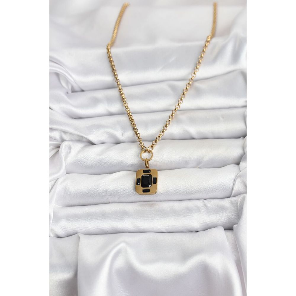 316L Çelik Zincir Gold Renk Vintage Model Kadın Kolye