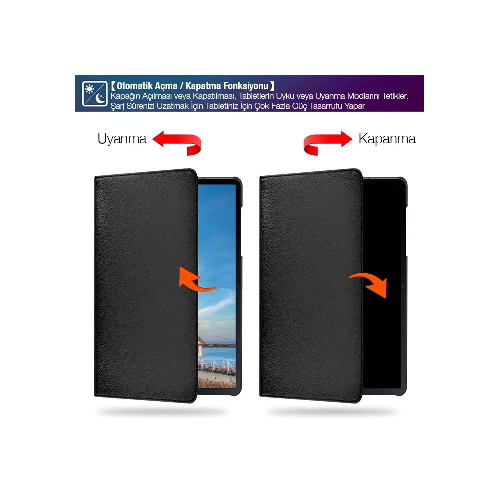 SM GalaxyTab S7 2020 12.4 (T970-T975-T976) 360 Derece Döner Standlı Kı