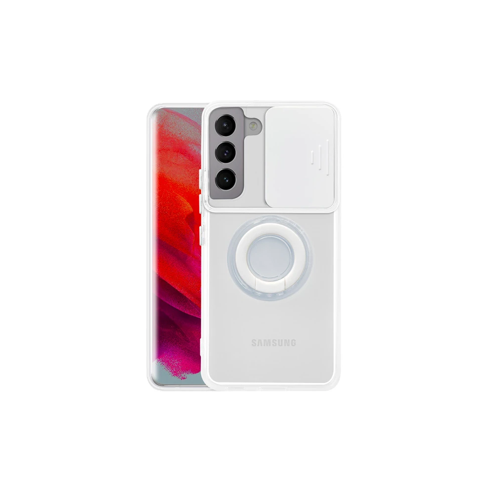 SM Galaxy S21 Plus - S30 Plus Kılıf Sürgülü Kamera Lens Korumalı Yüzük