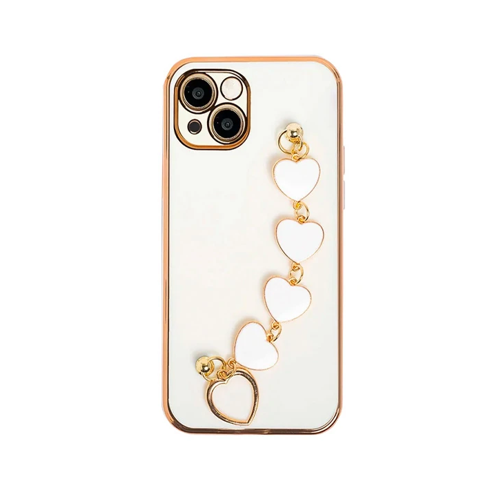 Ally iPhone 13 Mini 5.4inç Kılıf Kalp Bileklik Tutuculu Lüx Silikon As