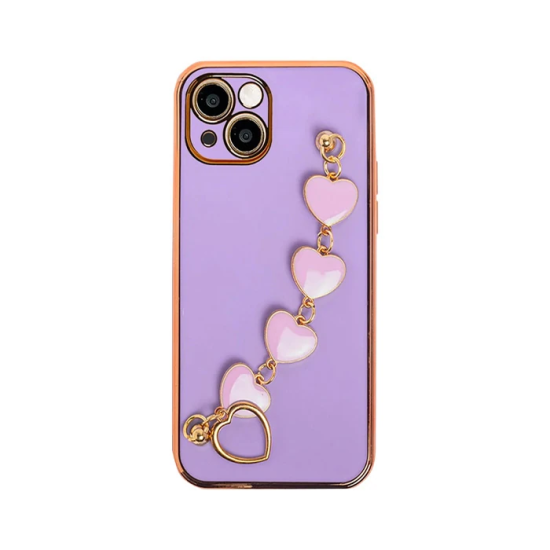 Ally iPhone 13 Mini 5.4inç Kılıf Kalp Bileklik Tutuculu Lüx Silikon As
