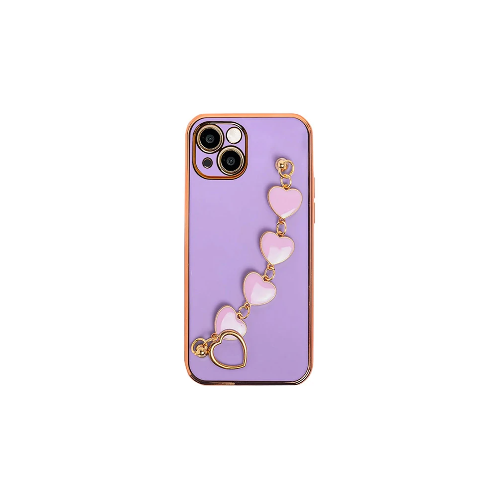 Ally iPhone 13 Mini 5.4inç Kılıf Kalp Bileklik Tutuculu Lüx Silikon As