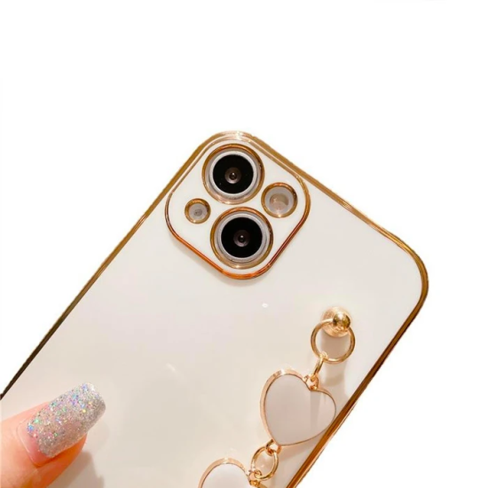 Ally iPhone 13 Mini 5.4inç Kılıf Kalp Bileklik Tutuculu Lüx Silikon As