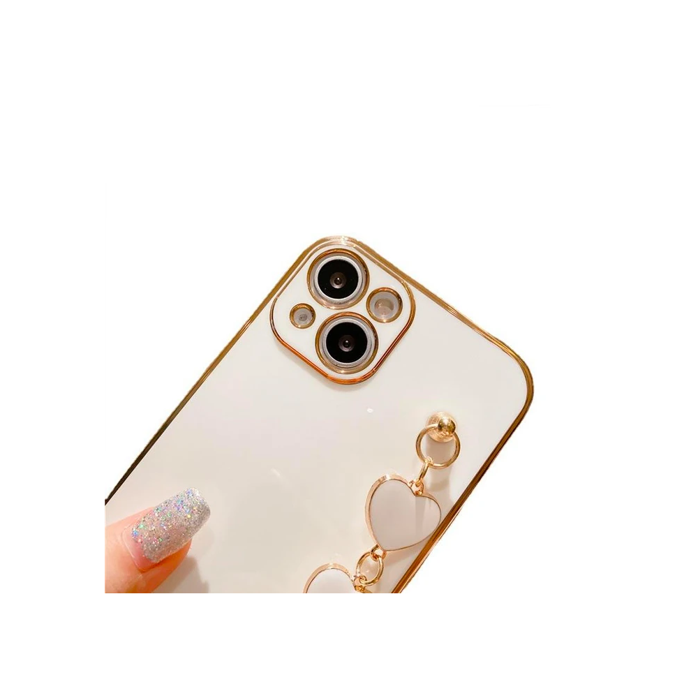 Ally iPhone 13 Mini 5.4inç Kılıf Kalp Bileklik Tutuculu Lüx Silikon As