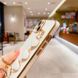 Ally iPhone 13 Mini 5.4inç Kılıf Kalp Bileklik Tutuculu Lüx Silikon As