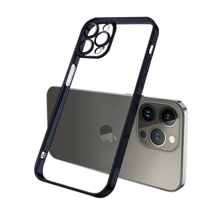 ALLY Fashion Series iPhone 13 Pro Max Kılıf Renkli Kenar Lazer Çerçeve