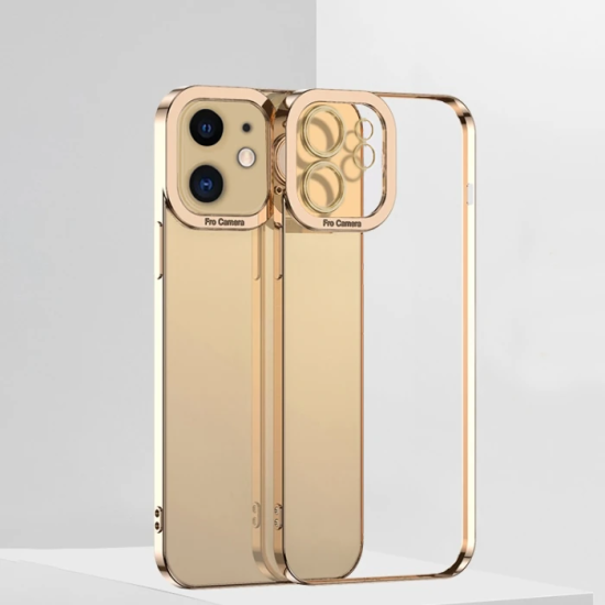 ALLY Fashion Series iPhone 12 6.1inç Kılıf Renkli Kenar Lazer Çerçevel