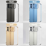 ALLY Fashion Series iPhone 12 6.1inç Kılıf Renkli Kenar Lazer Çerçevel