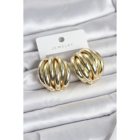 Pirinç Gold Renk Vintage Kadın Küpe