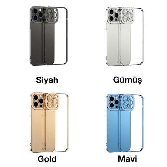 ALLY Fashion Series iPhone 11 Pro Kılıf Renkli Kenar Lazer Çerçeveli S