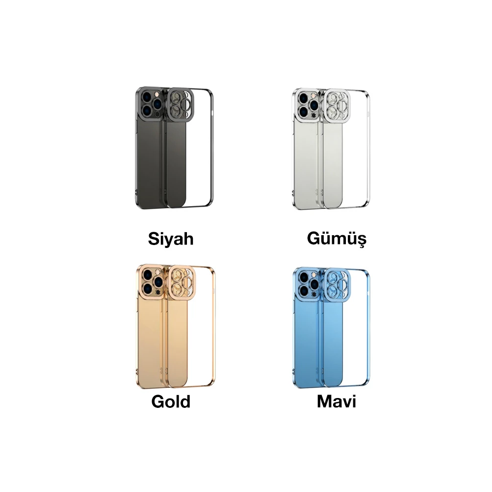 ALLY Fashion Series iPhone 11 Pro Kılıf Renkli Kenar Lazer Çerçeveli S