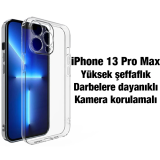 Ally iPhone 13 Pro Max Kılıf Kamera Korumalı Ultra İnce Şeffaf Silikon