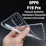 Ally OPPO F19 Pro Kılıf Kamera Korumalı Ultra İnce Şeffaf Silikon Kılı