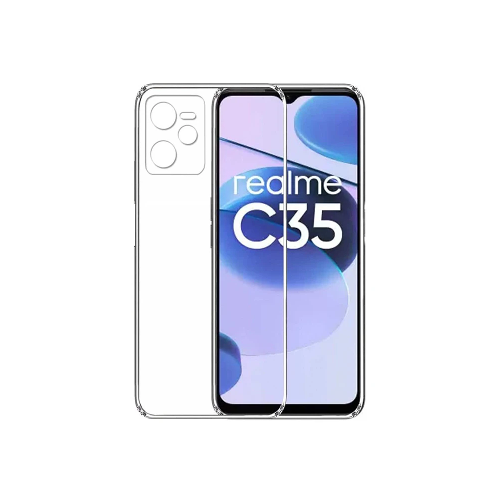 Realme C35 Kılıf Kamera Korumalı Ultra İnce Şeffaf Silikon Kılıf