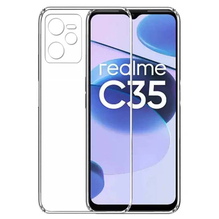 Realme C35 Kılıf Kamera Korumalı Ultra İnce Şeffaf Silikon Kılıf