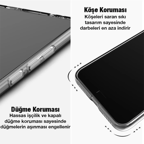 Realme C35 Kılıf Kamera Korumalı Ultra İnce Şeffaf Silikon Kılıf