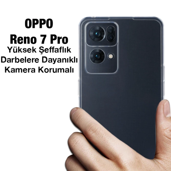 Ally OPPO Reno 7 Pro Kılıf Kamera Korumalı Ultra İnce Şeffaf Silikon K