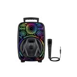 Mikrofonlu Bluetooth Hoparlör 8 İnç RGB Işıklı Taşınabilir Ses Sistemi