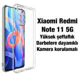 Ally Xiaomi Redmi Note 11 5G Kılıf Kamera Korumalı Ultra İnce Şeffaf S