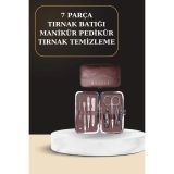 7 Parça Manikür Pedikür Seti El Ayak Bakımı Çantalı Paslanmaz Çelik