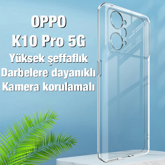 Ally OPPO K10 Pro 5G Kılıf Kamera Korumalı Ultra İnce Şeffaf Silikon K