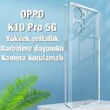 Ally OPPO K10 Pro 5G Kılıf Kamera Korumalı Ultra İnce Şeffaf Silikon K