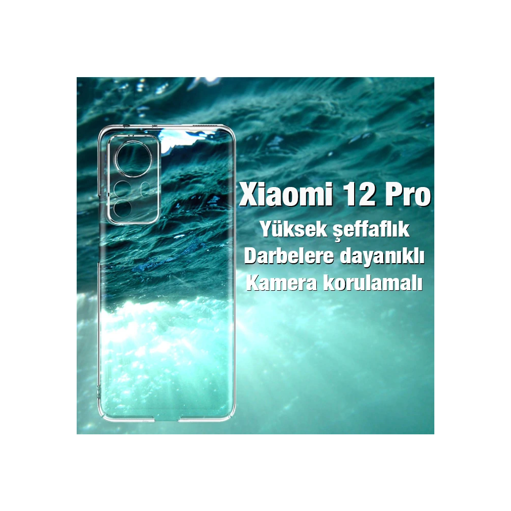 Ally Xiaomi 12 Pro Kılıf Kamera Korumalı Ultra İnce Şeffaf Silikon Kıl