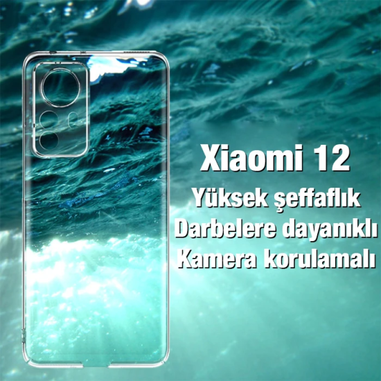 Ally Xiaomi 12 Kılıf Kamera Korumalı Ultra İnce Şeffaf Silikon Kılıf
