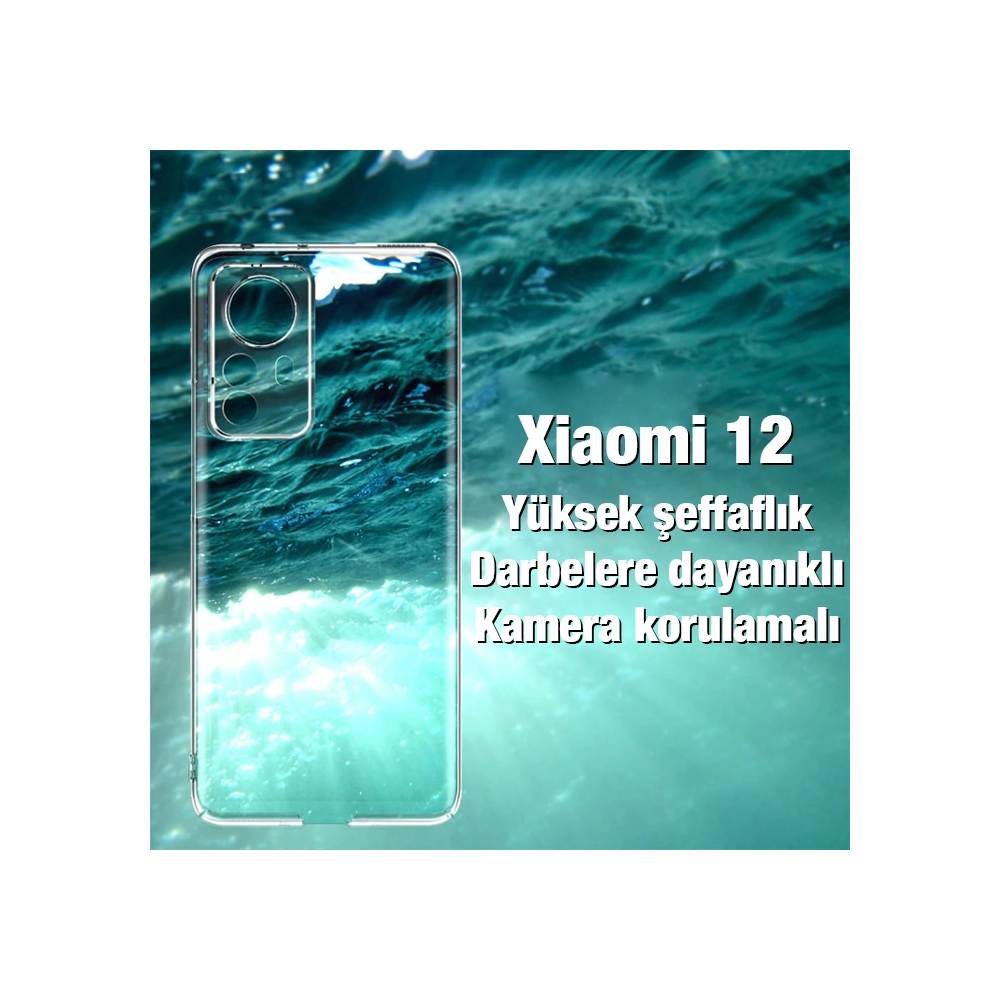 Ally Xiaomi 12 Kılıf Kamera Korumalı Ultra İnce Şeffaf Silikon Kılıf