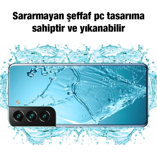 Ally SM Galaxy S22 Plus Kılıf Kamera Korumalı Ultra İnce Şeffaf Siliko