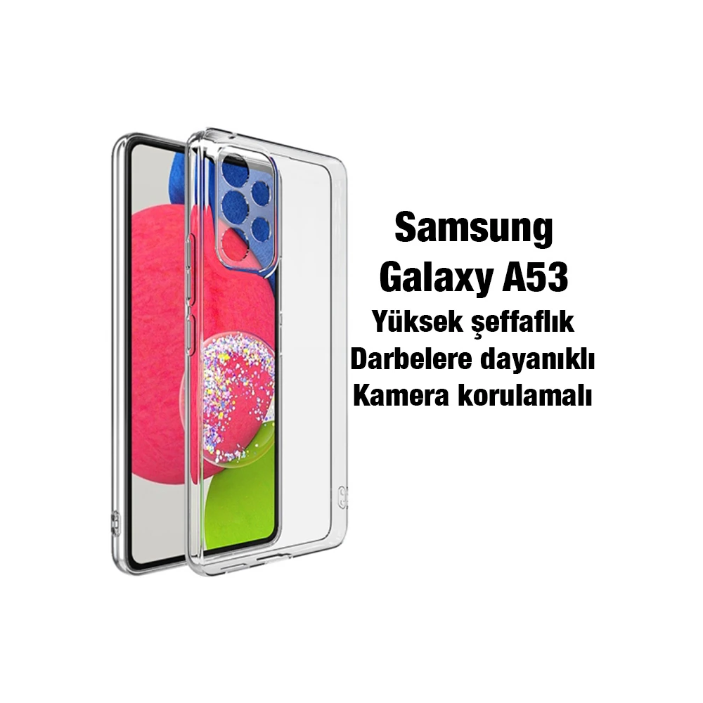 Ally SM Galaxy A53 5G Kılıf Kamera Korumalı Ultra İnce Şeffaf Silikon 