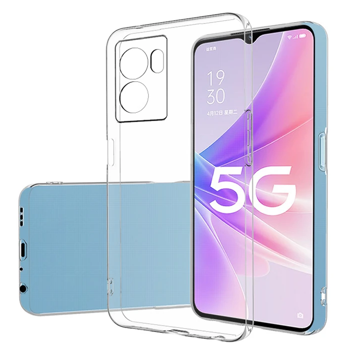Ally OPPO A57 (2022) Kılıf Kamera Korumalı Ultra İnce Şeffaf Silikon K