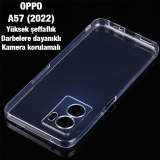 Ally OPPO A57 (2022) Kılıf Kamera Korumalı Ultra İnce Şeffaf Silikon K