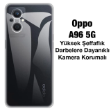 Ally OPPO A96 5G Kılıf Kamera Korumalı Ultra İnce Şeffaf Silikon Kılıf