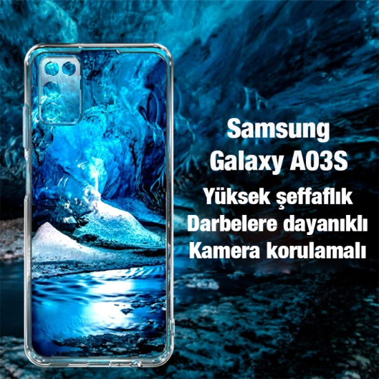 Ally SM Galaxy A03S Kılıf Kamera Korumalı Ultra İnce Şeffaf Silikon Kı