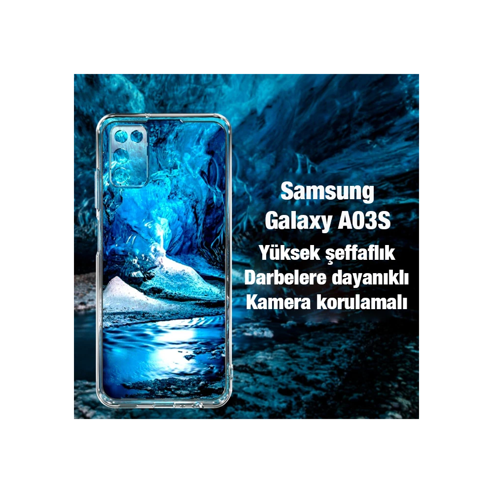 Ally SM Galaxy A03S Kılıf Kamera Korumalı Ultra İnce Şeffaf Silikon Kı
