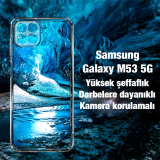 Ally SM Galaxy M53 Kılıf Kamera Korumalı Ultra İnce Şeffaf Silikon Kıl