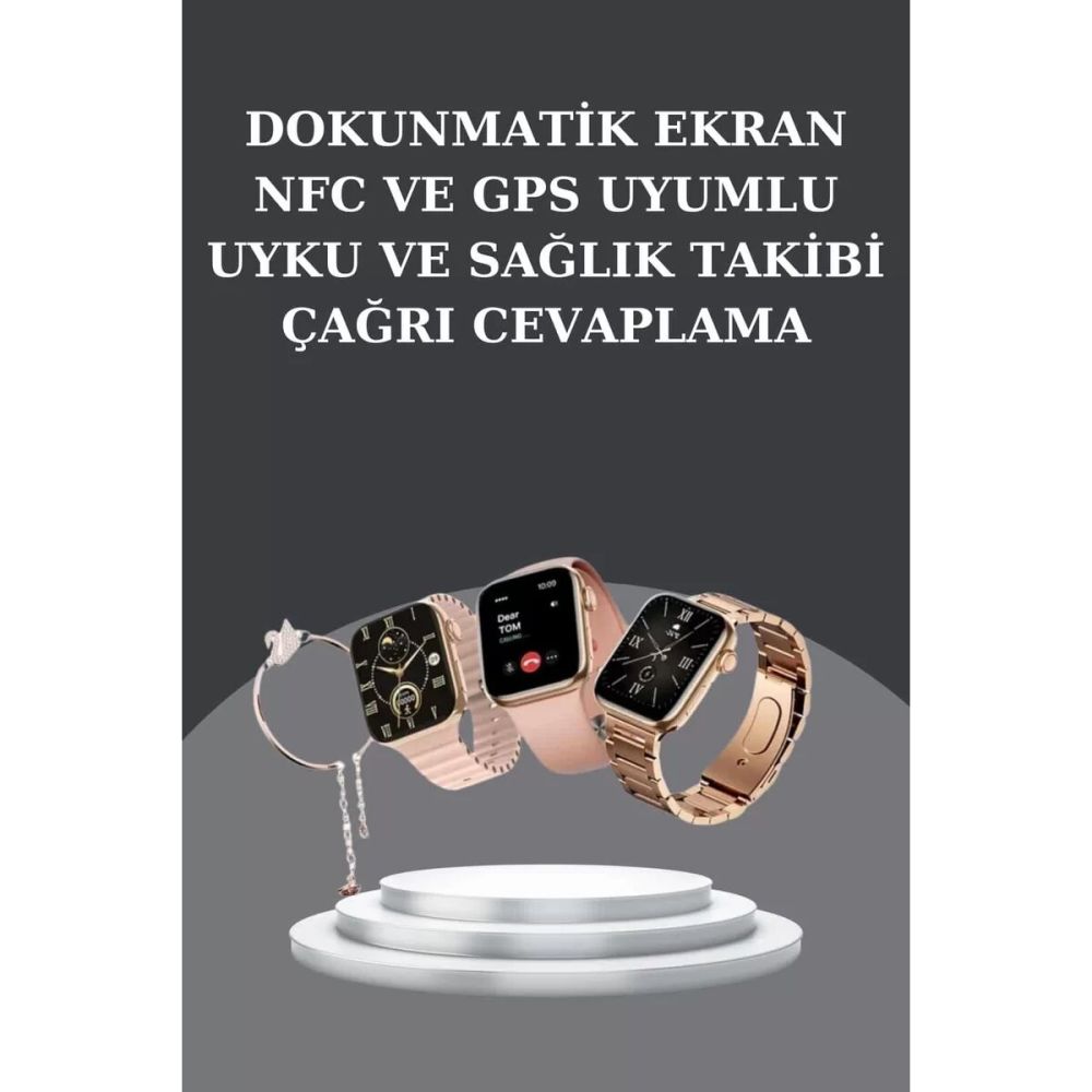Kadınlara Özel Bileklik Hediyeli Akıllı Saat ve Dijital Göstergeli ANC