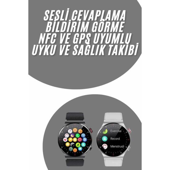 Akıllı Saat Uyku ve Sağlık Takibi NFC Uyumlu Bluetoooth Bağlantılı And