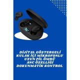 İkili Bluetooth Kulaklık Dijital Göstergeli Uzun Pil Ömrü Yüksek Ses K