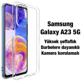 Ally SM Galaxy A23 5G Kılıf Kamera Korumalı Ultra İnce Şeffaf Silikon 