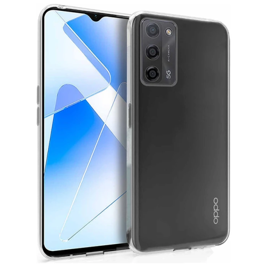Ally OPPO A55 5G Kılıf Kamera Korumalı Ultra İnce Şeffaf Silikon Kılıf