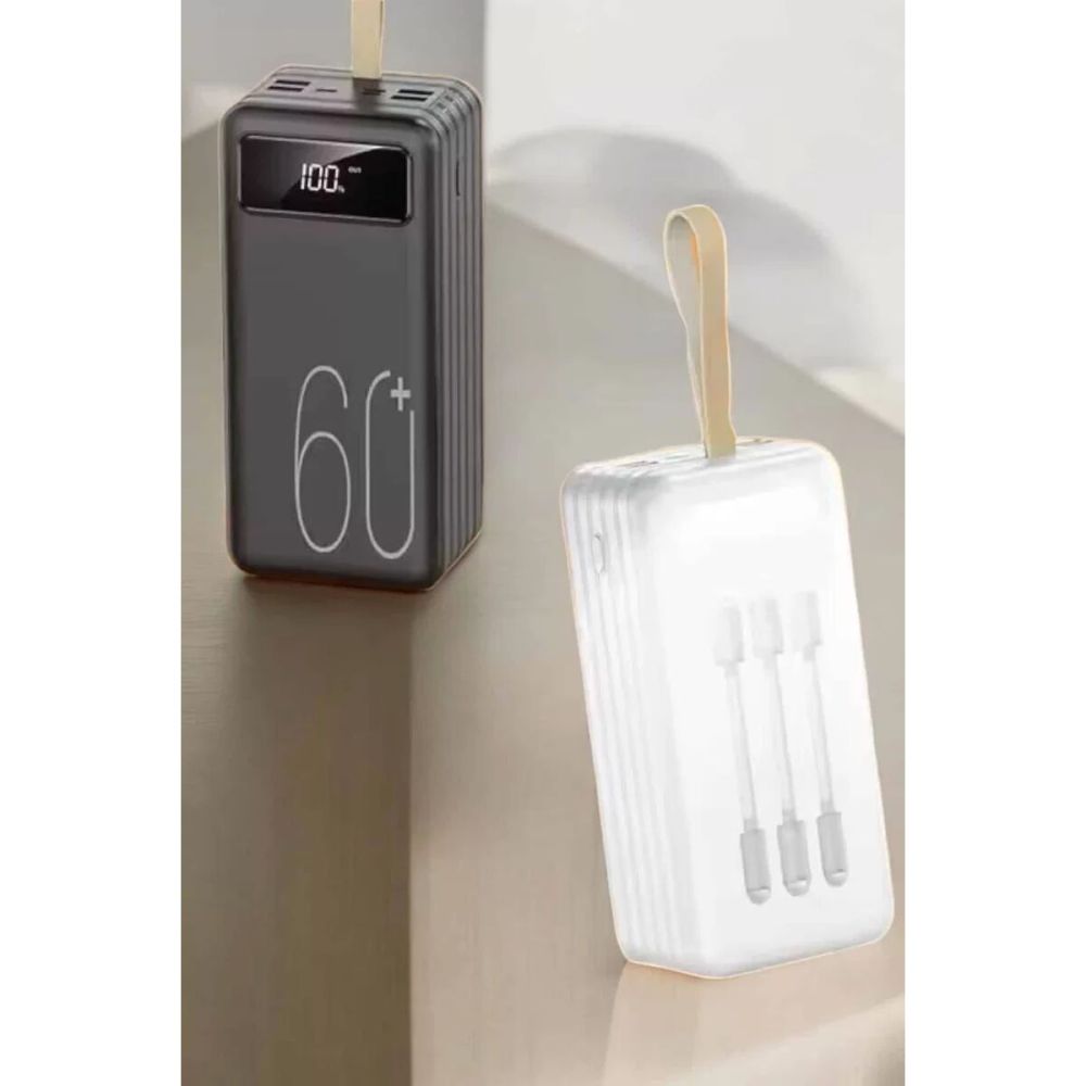 Powerbank 60.000 Mah Hızlı Şarj 4 Çıkışlı Uzun Şarj Süreli Dijital Gös