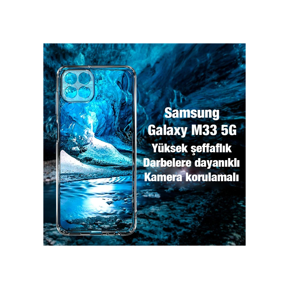Ally SM Galaxy M33 5G (SM-M336B) Kılıf Kamera Korumalı Ultra İnce Şeff