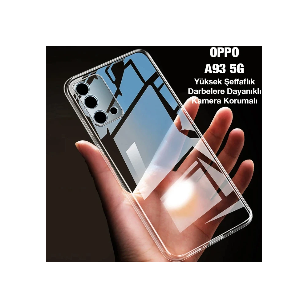 ALLY OPPO A93 5G Kamera Lens Korumalı Şeffaf Silikon Kılıf