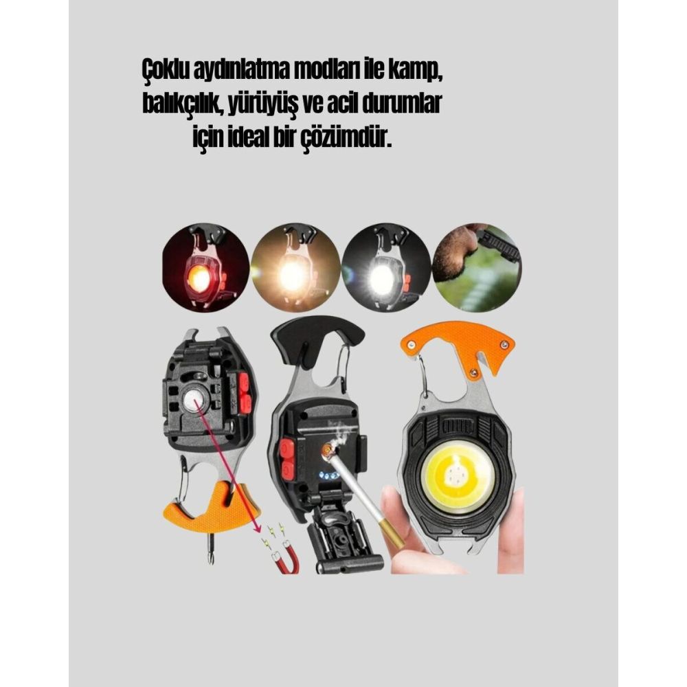 USB Şarjlı Mini LED Anahtarlık Fener