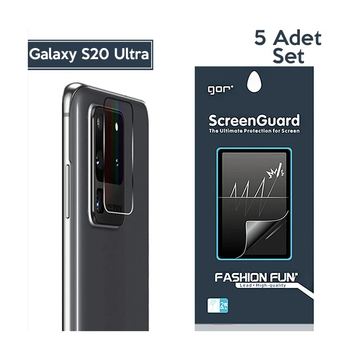 GOR Samsung Galaxy S20 Ultra Kamera Lens Koruyucu 5 Adet