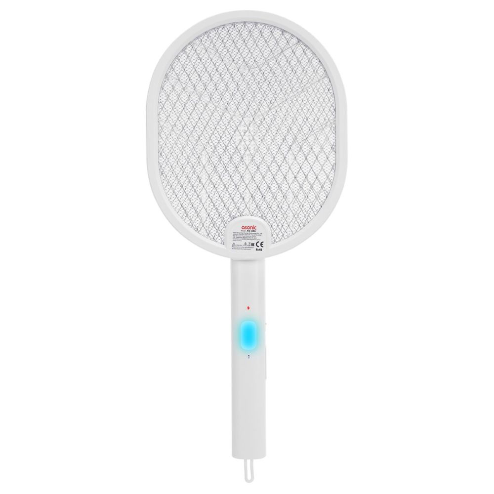 ASONIC AS-A26, Beyaz, 3000V, Raket Tipi, UV Mor Işıklı, 1200mAh, Batar