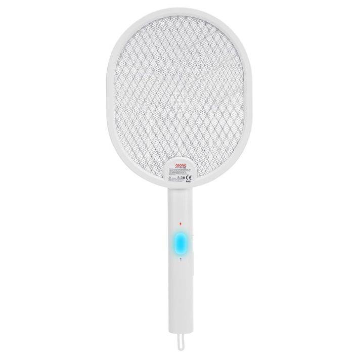 ASONIC AS-A26, Beyaz, 3000V, Raket Tipi, UV Mor Işıklı, 1200mAh, Batar